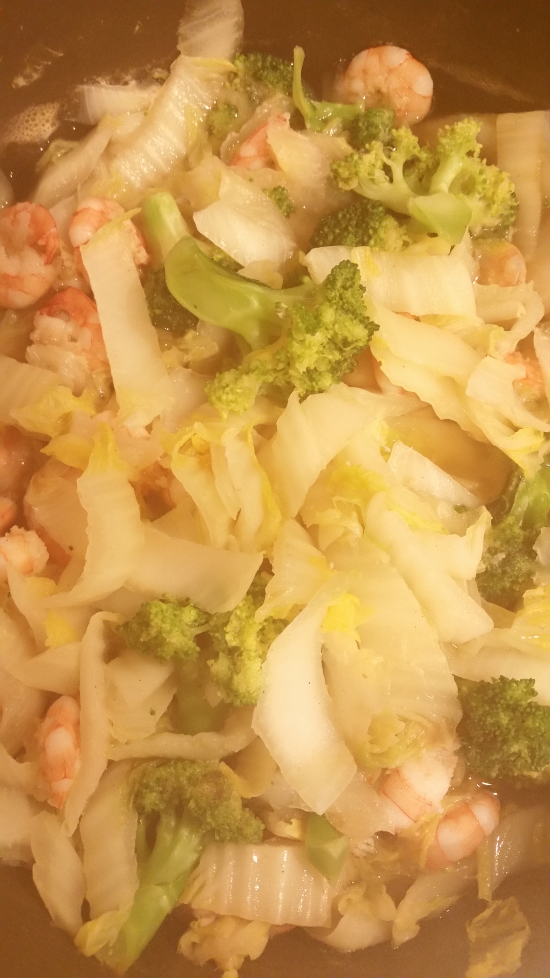 白菜とブロッコリの海老の中華煮