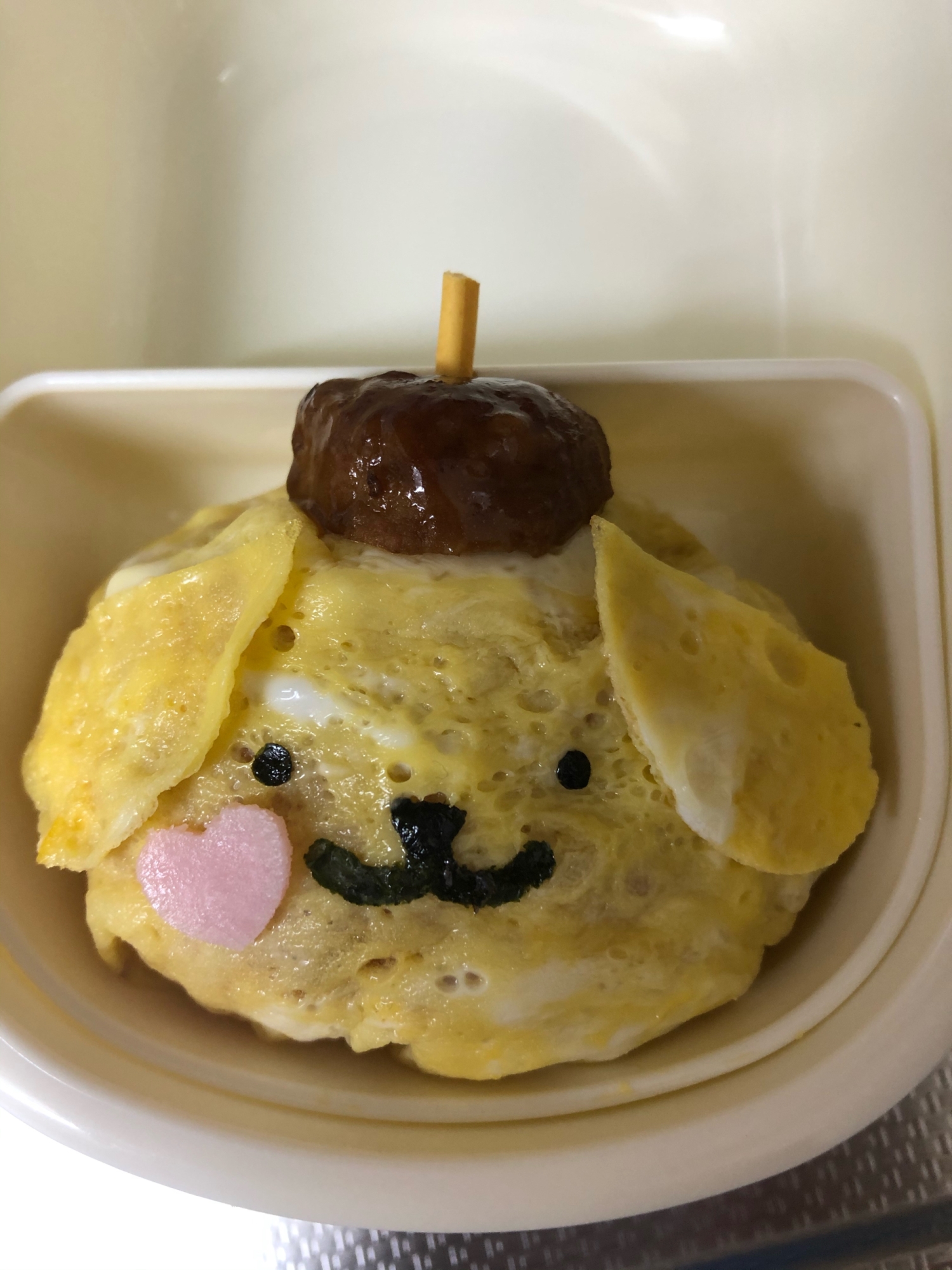 キャラ弁♡ポムポムプリンのオムライス