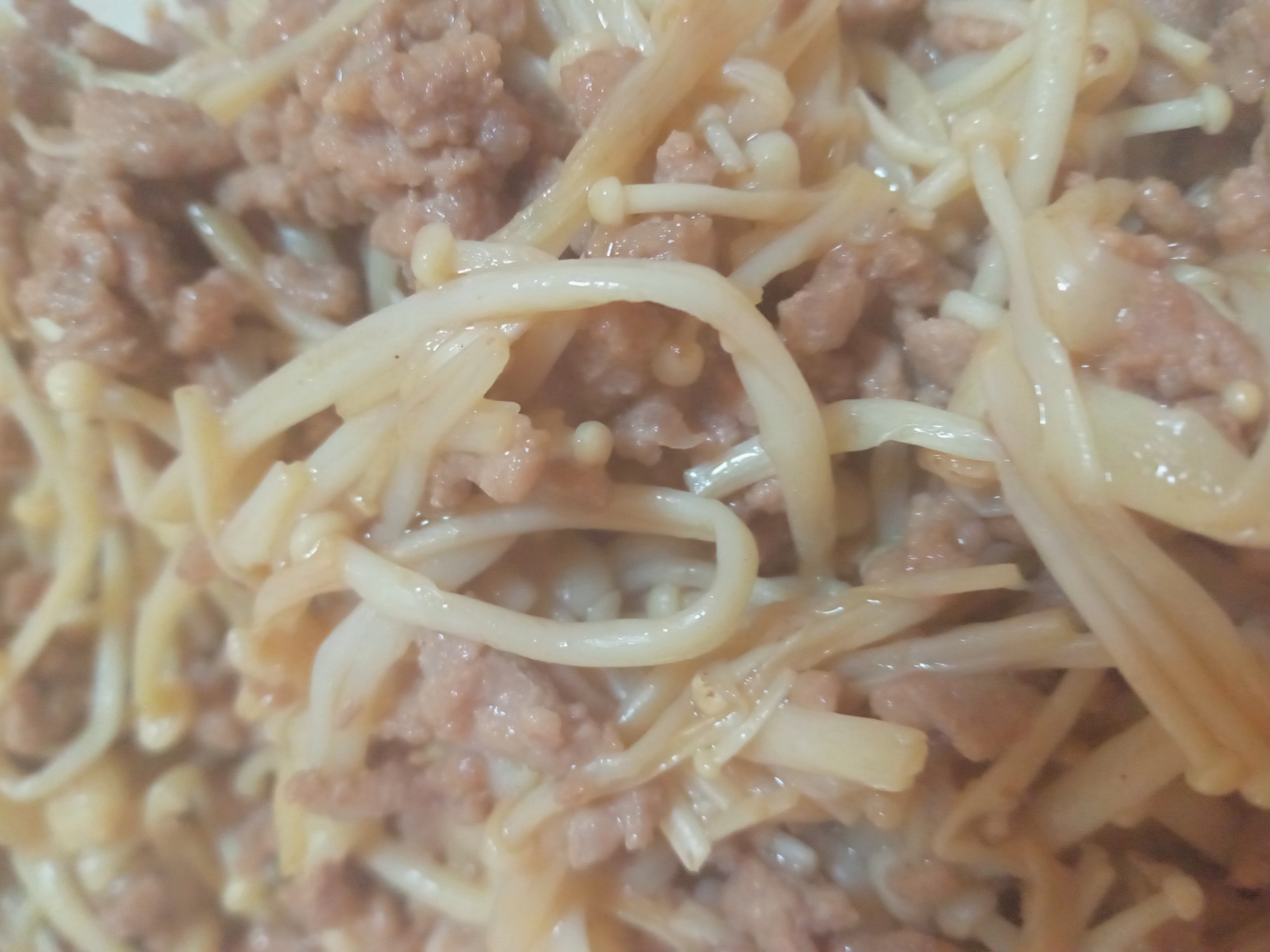 えのきとひき肉のポン酢炒め