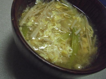 簡単～エノキと長ねぎの塩麹入りスープ