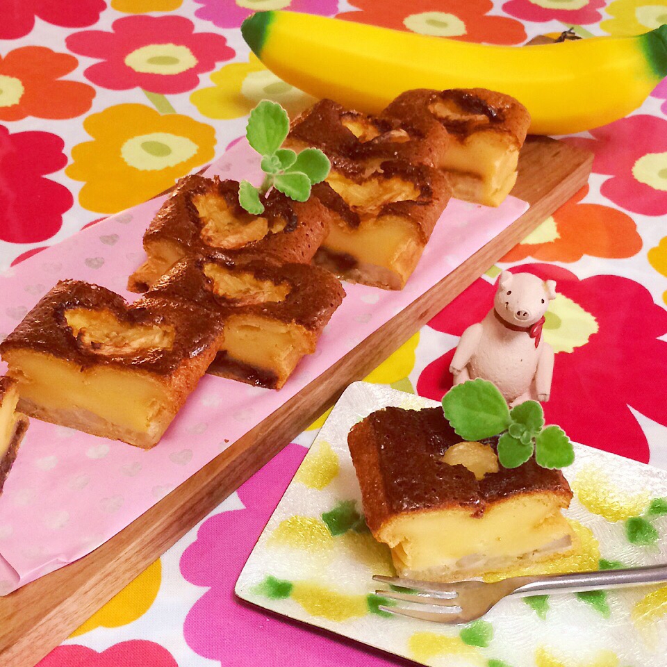 混ぜるだけプリンみたいなバナナカスタードケーキ レシピ 作り方 By 食いしん坊ともりん 楽天レシピ