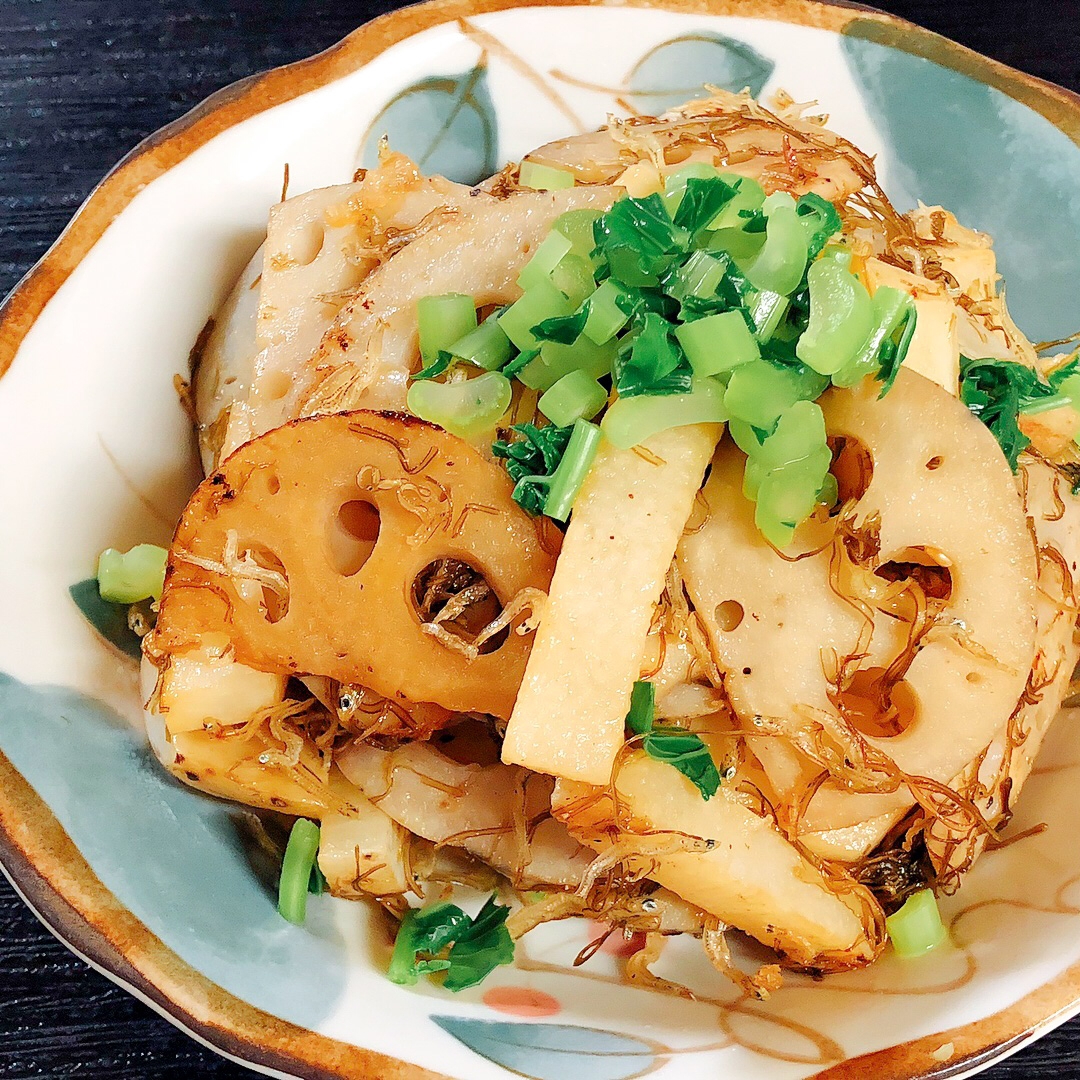 れんこんと長芋とこんぶちりめん♪和のおかず