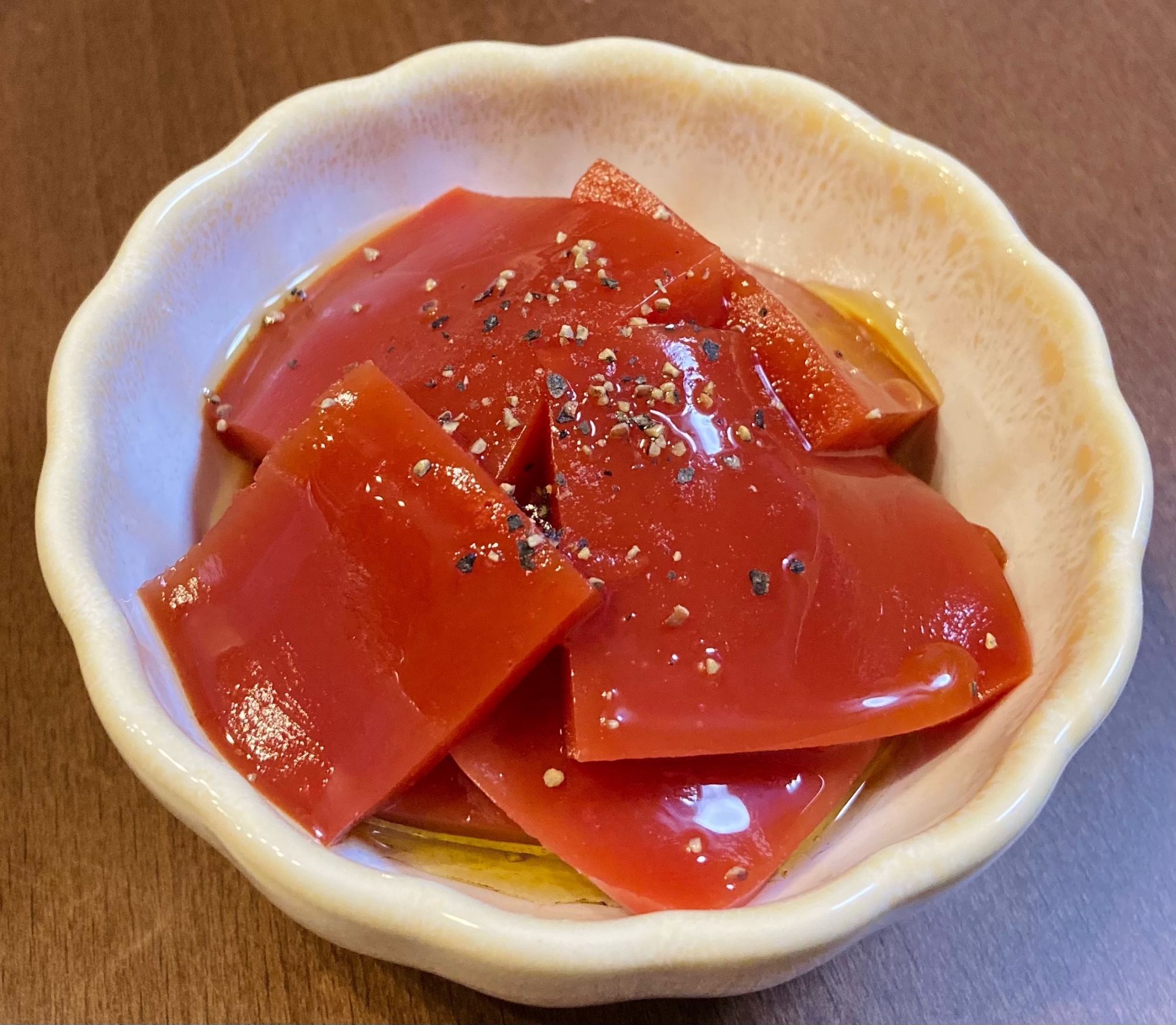 【オリーブオイルで食べる‼】トマト寒天
