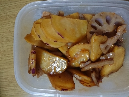 さつま芋とれんこんの甘辛焼き