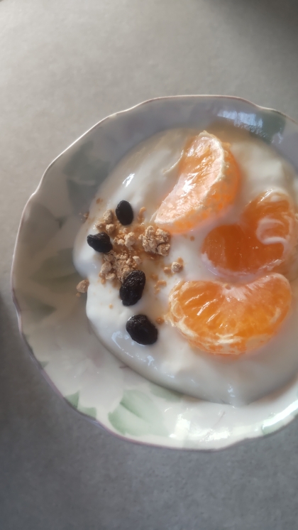 みかんとレーズンのヨーグルト