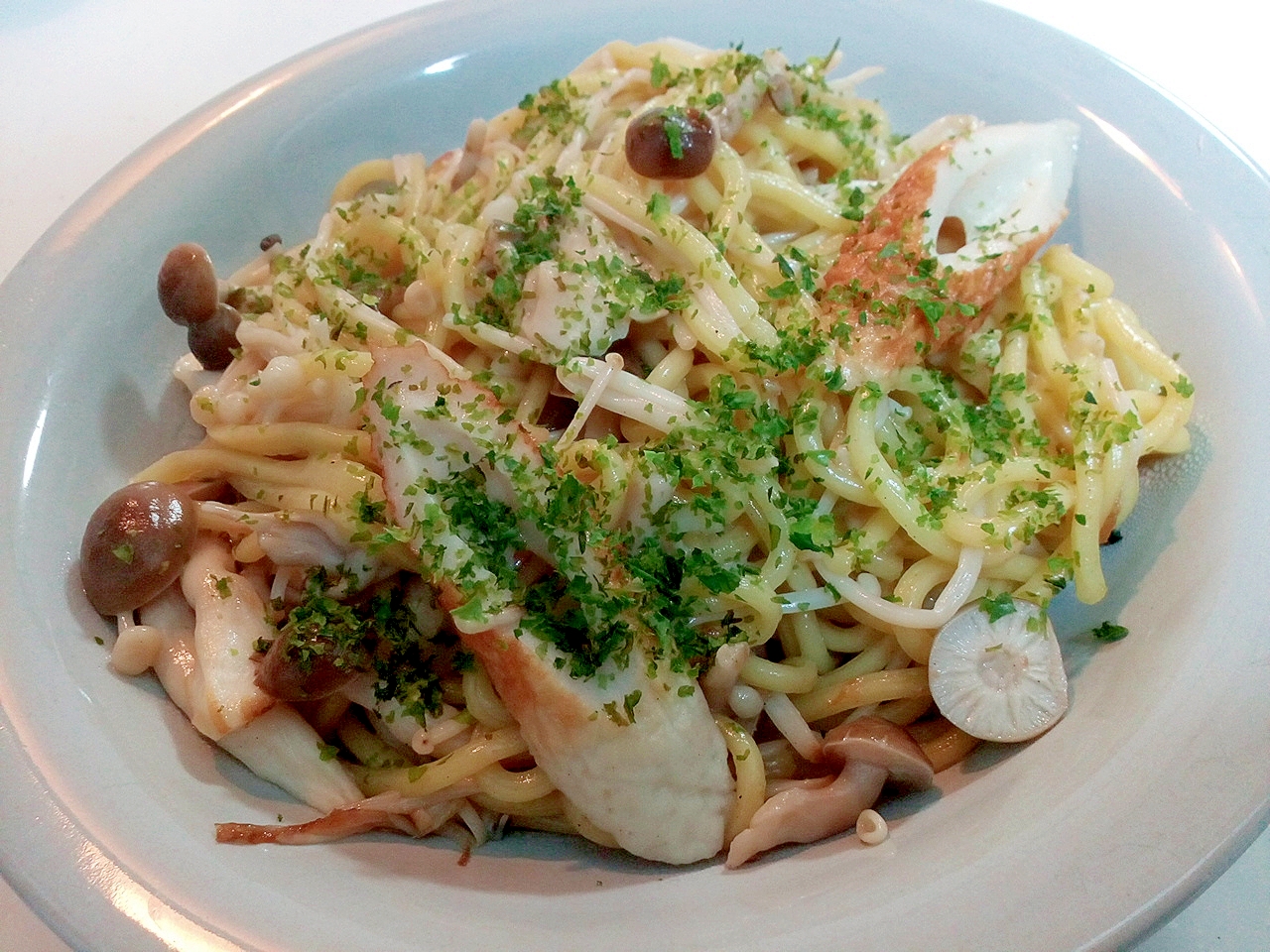 竹輪ときのこの焼ちゃんぽん