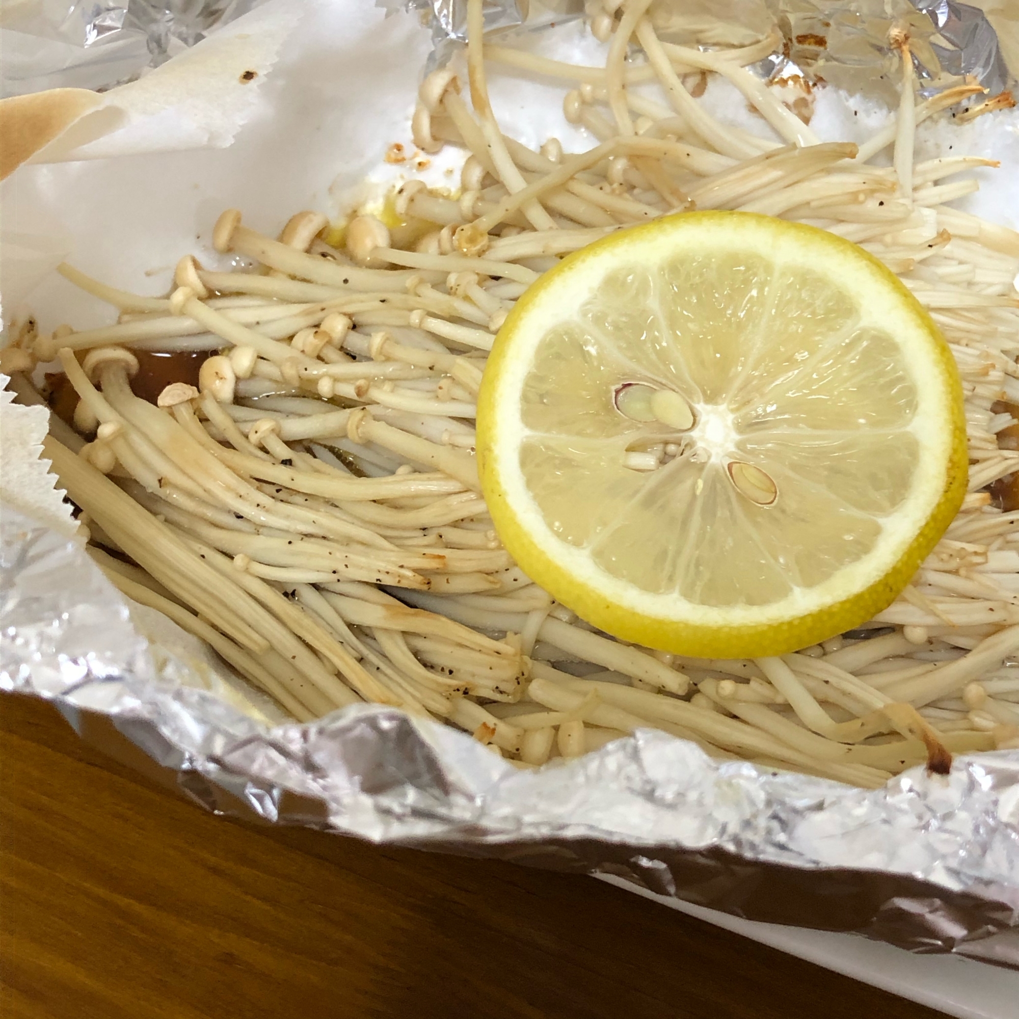 トースターでえのきレモン醤油バター★