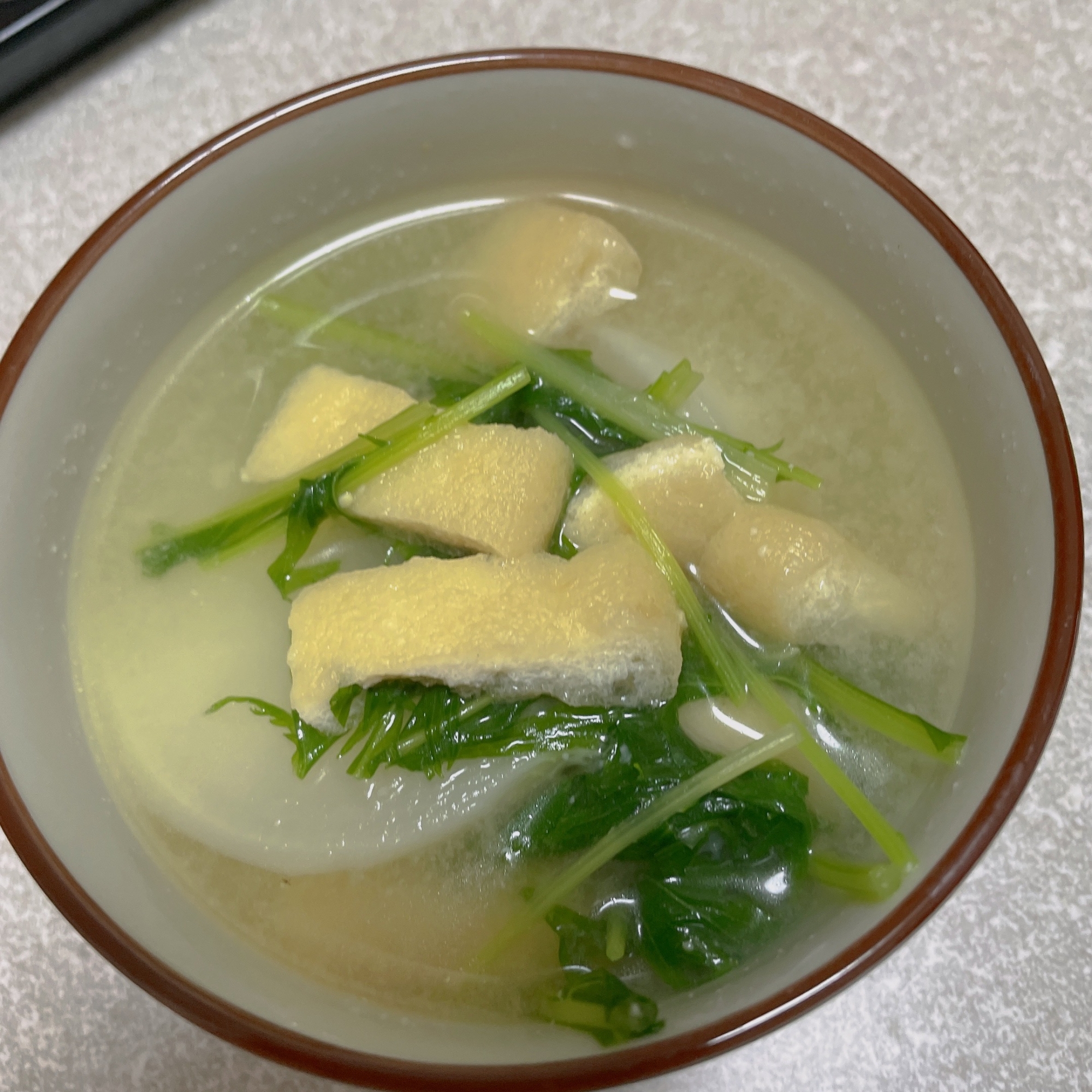 冬の味!カブと水菜のお味噌汁