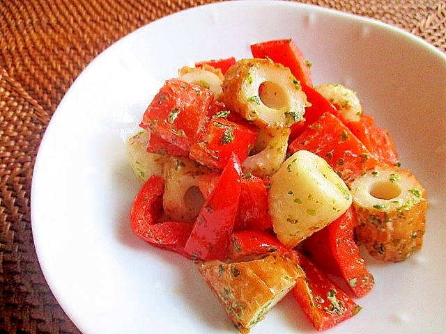 パプリカとちくわの青のりマヨ炒め