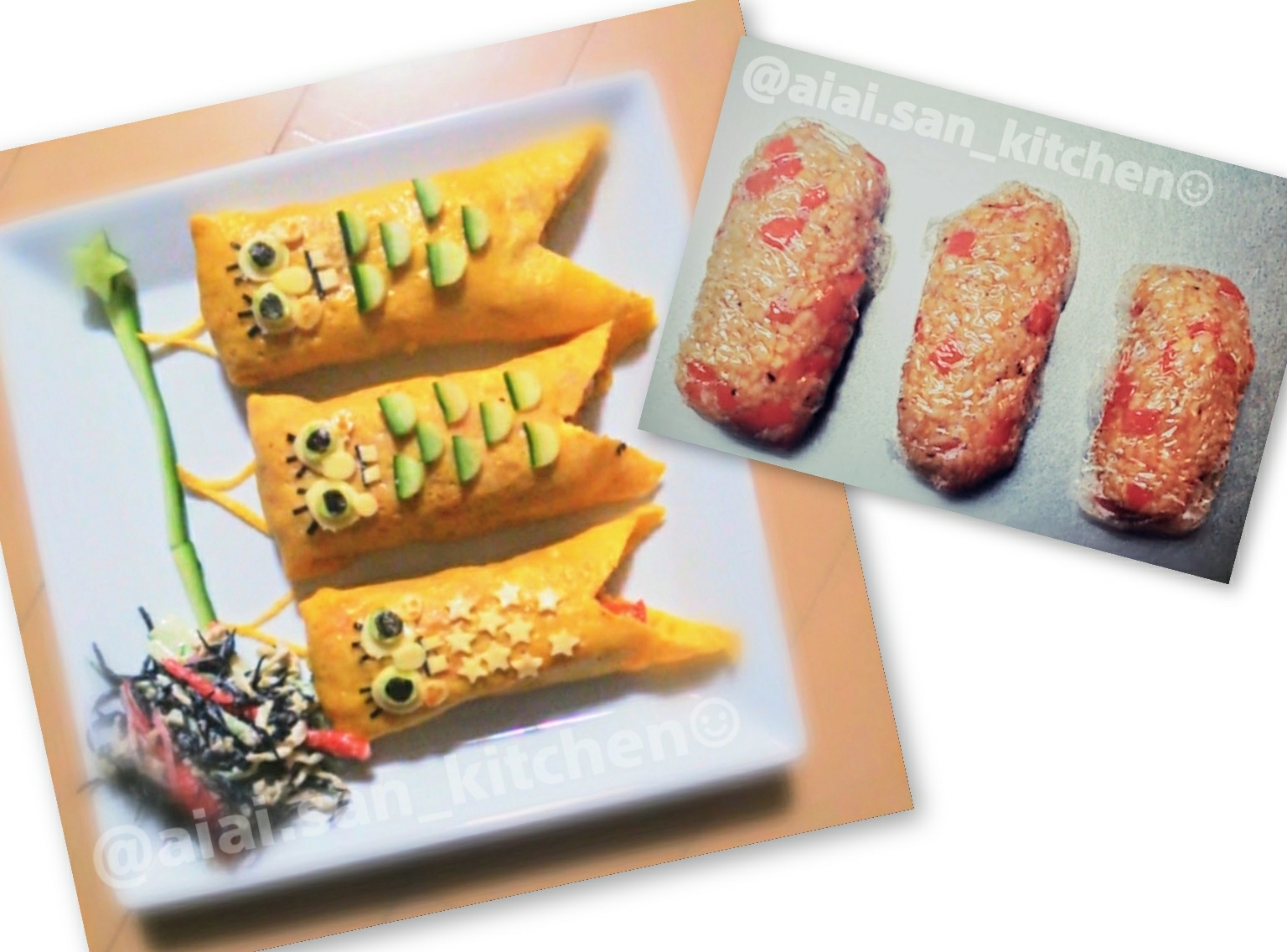 キャラ弁 鯉のぼり スポンジボブ オムライス レシピ 作り方 By 愛愛さん 基本画像レシピ Instagramも同じ 楽天レシピ