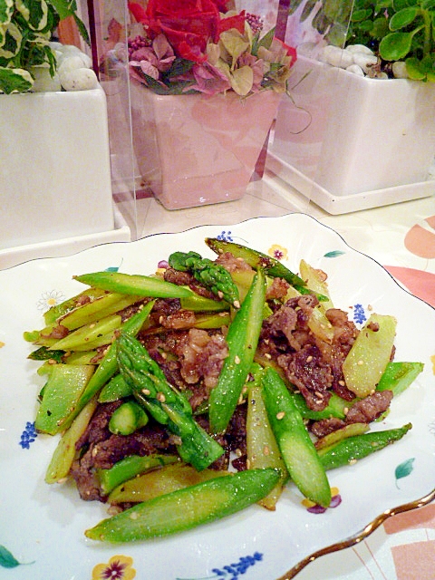 牛肉と野菜のオイスターソース炒め♪