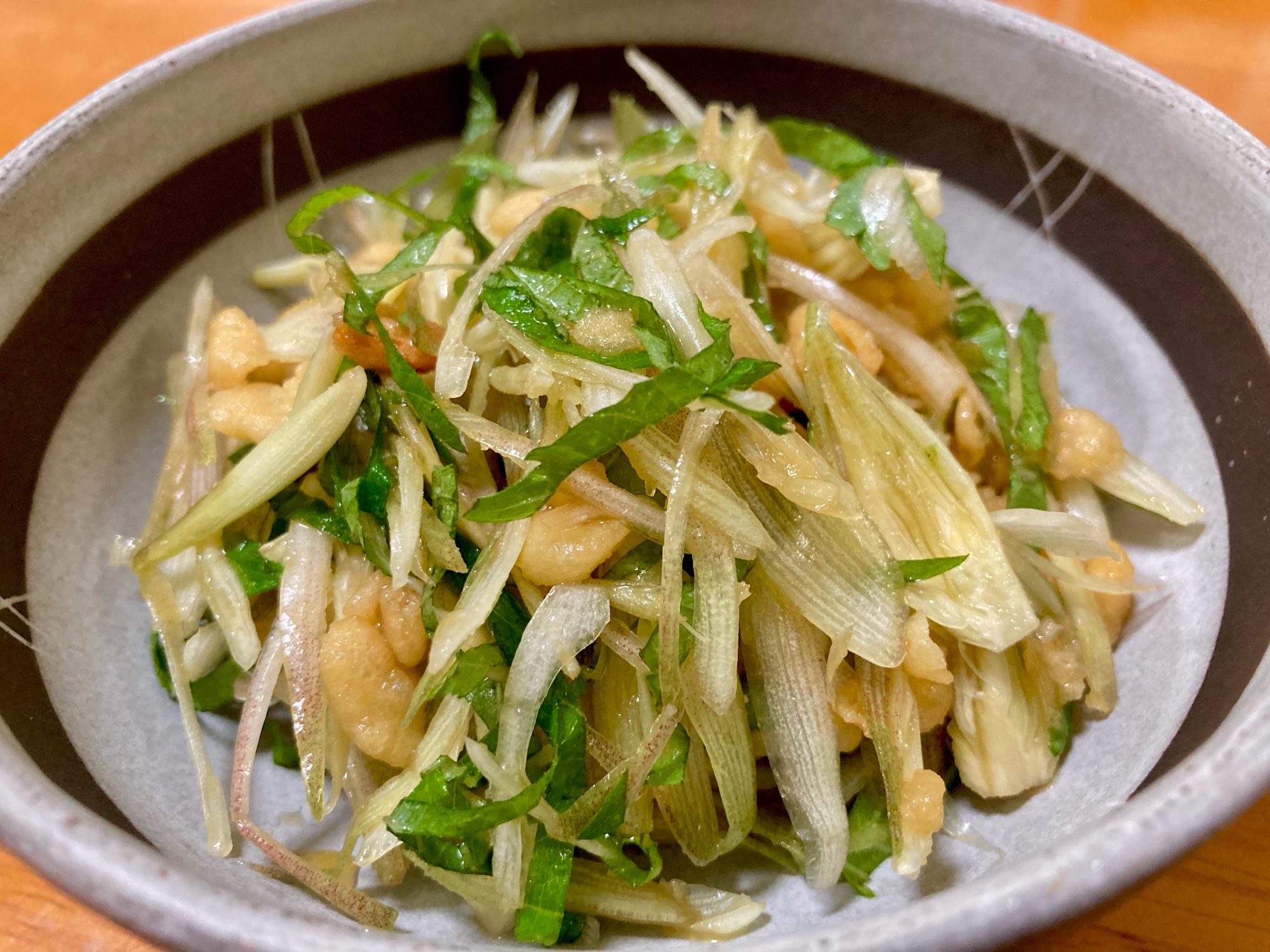 簡単！おつまみに！みょうが・大葉・天かすの和え物