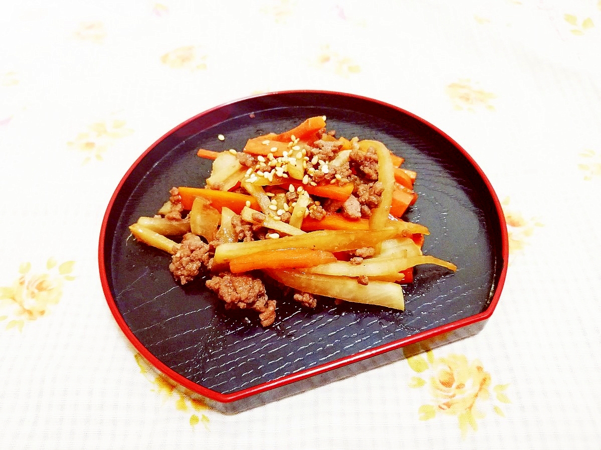 大根とひき肉のあっさり醤油炒め