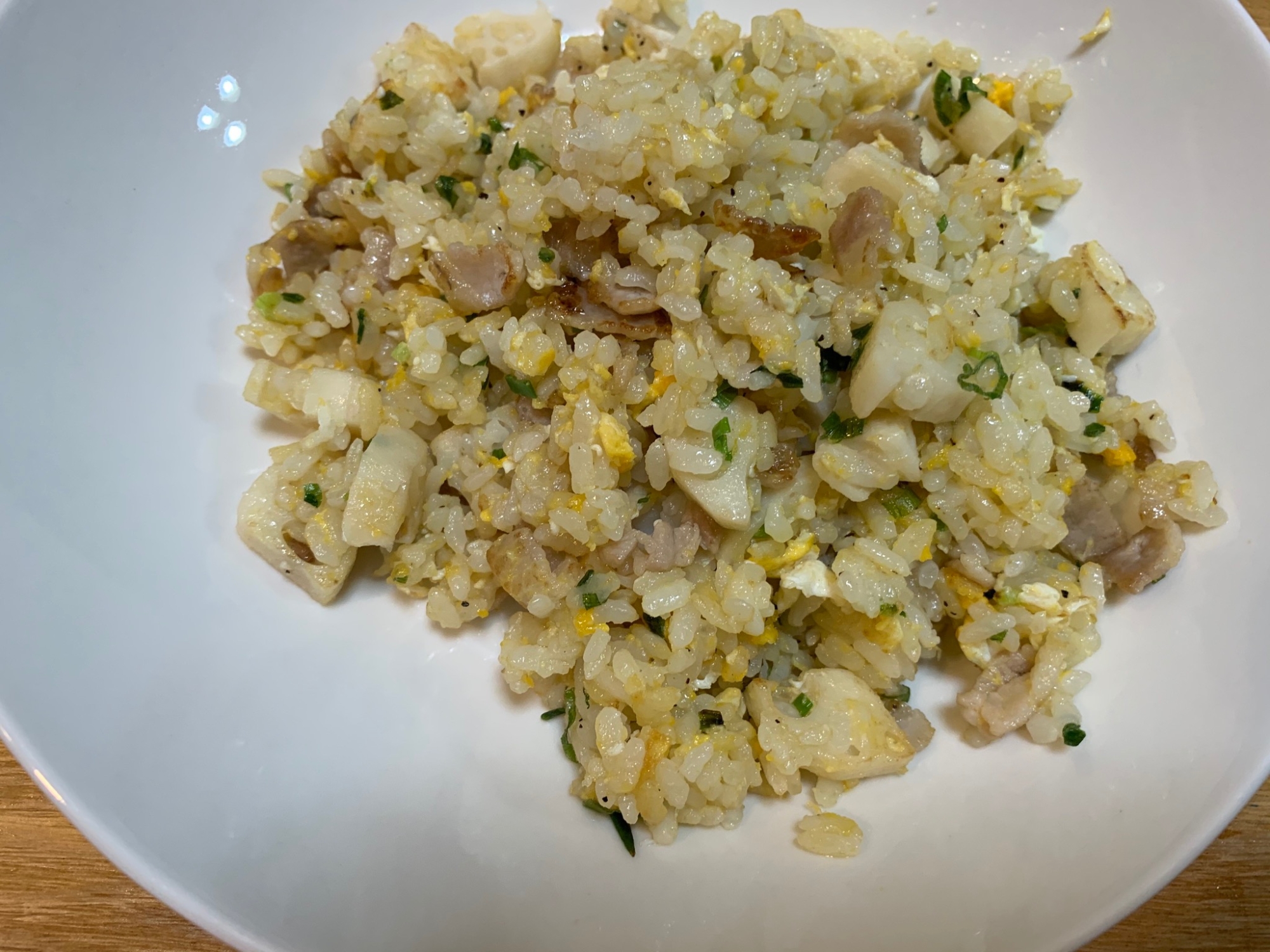 豚バラレンコンチャーハン レシピ 作り方 By Yabazo 楽天レシピ