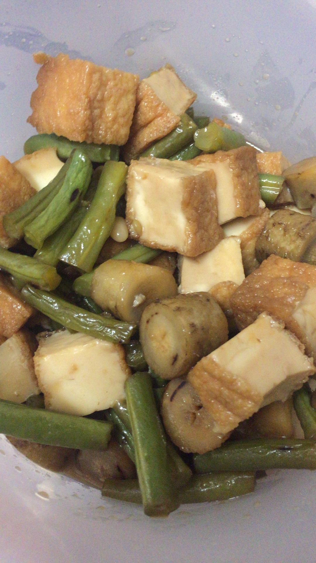 インゲンとごぼうと揚げ出し豆腐の煮物