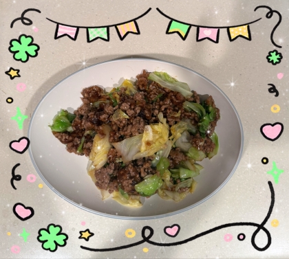 キャベツと豚ひき肉焼き肉炒め