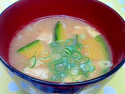 かぼちゃ&玉ねぎの味噌汁