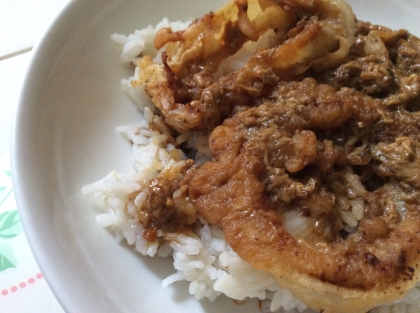 ♪オニオンリングが残ったら♡揚げ玉ねぎの玉子丼♪