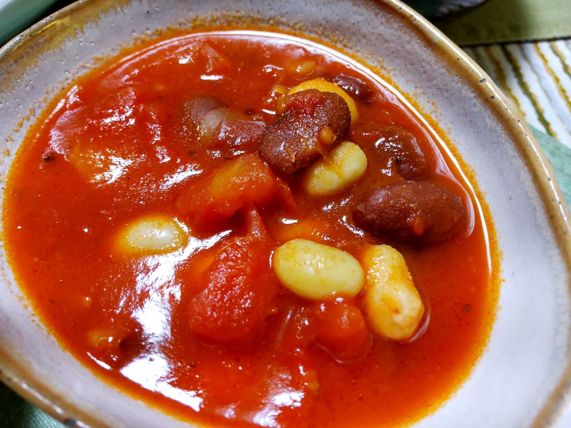 10分で!　豆とトマトのスープで豆をたべよう