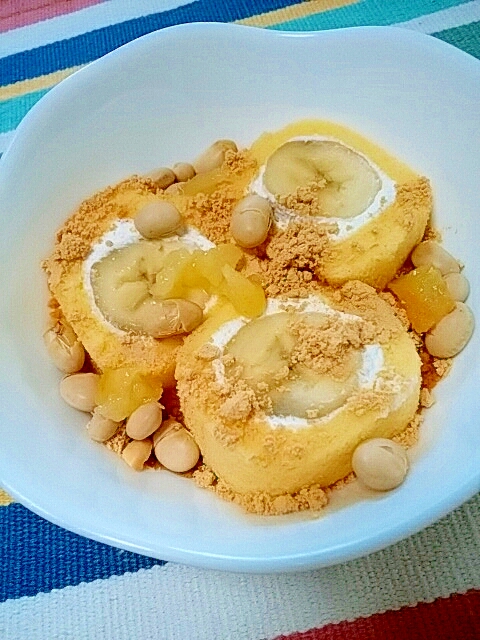 節分に☆柚子香るまるごとバナナの福豆ヨーグルト♪