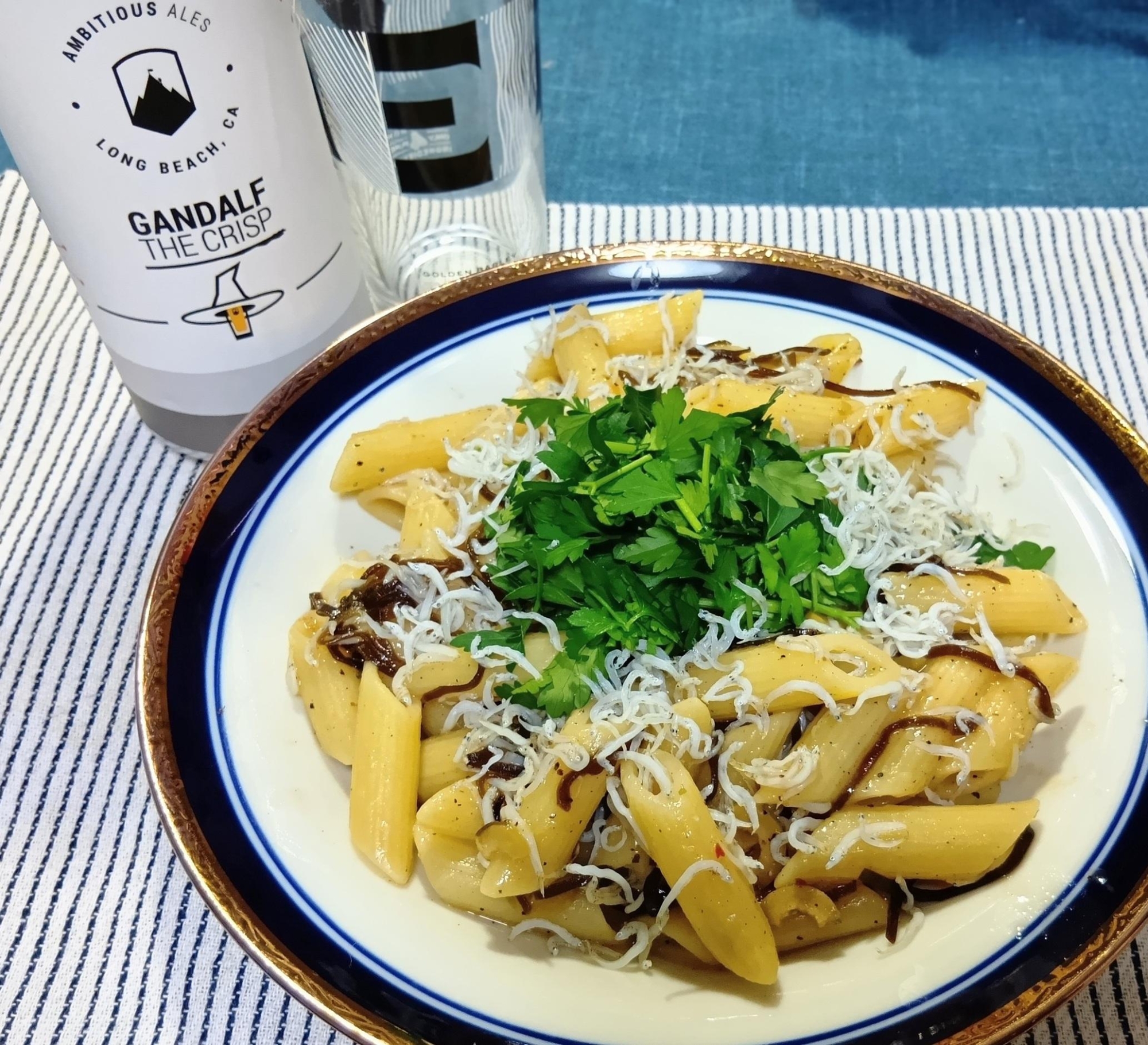 しらす×塩昆布×オリーブ×にんにく　新作ペンネ