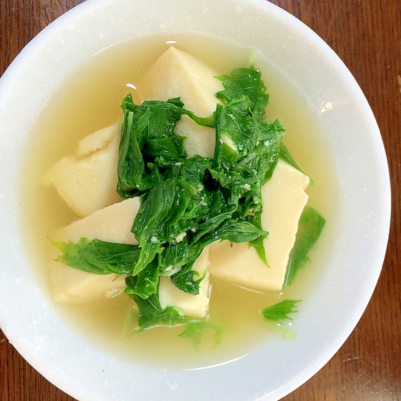 高野豆腐と水菜