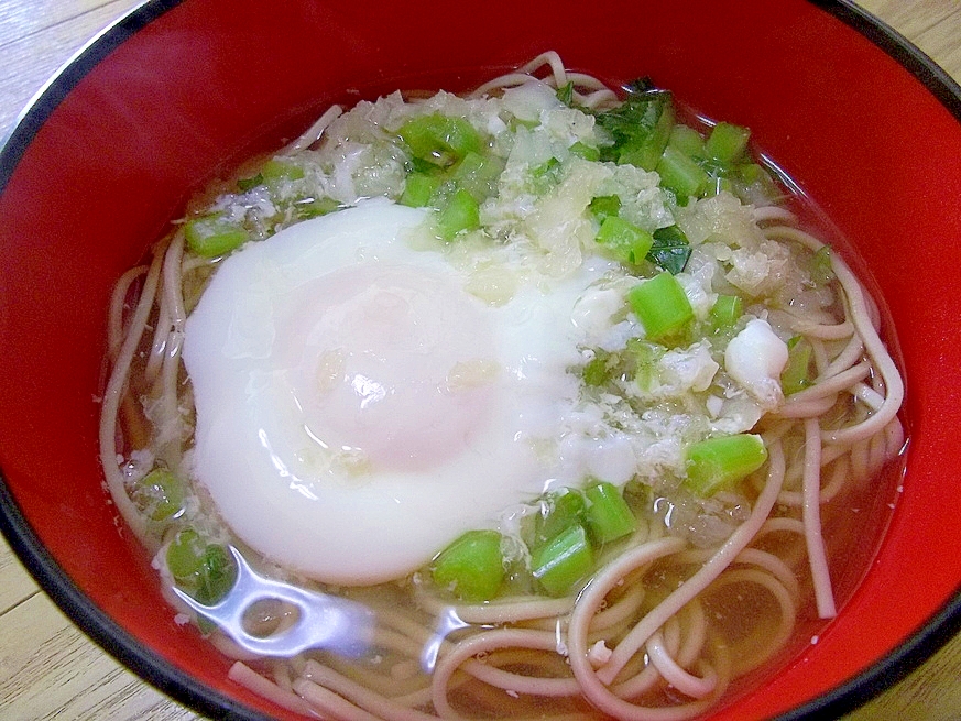 煮込んでポカポカ＊月見おろし蕎麦＊