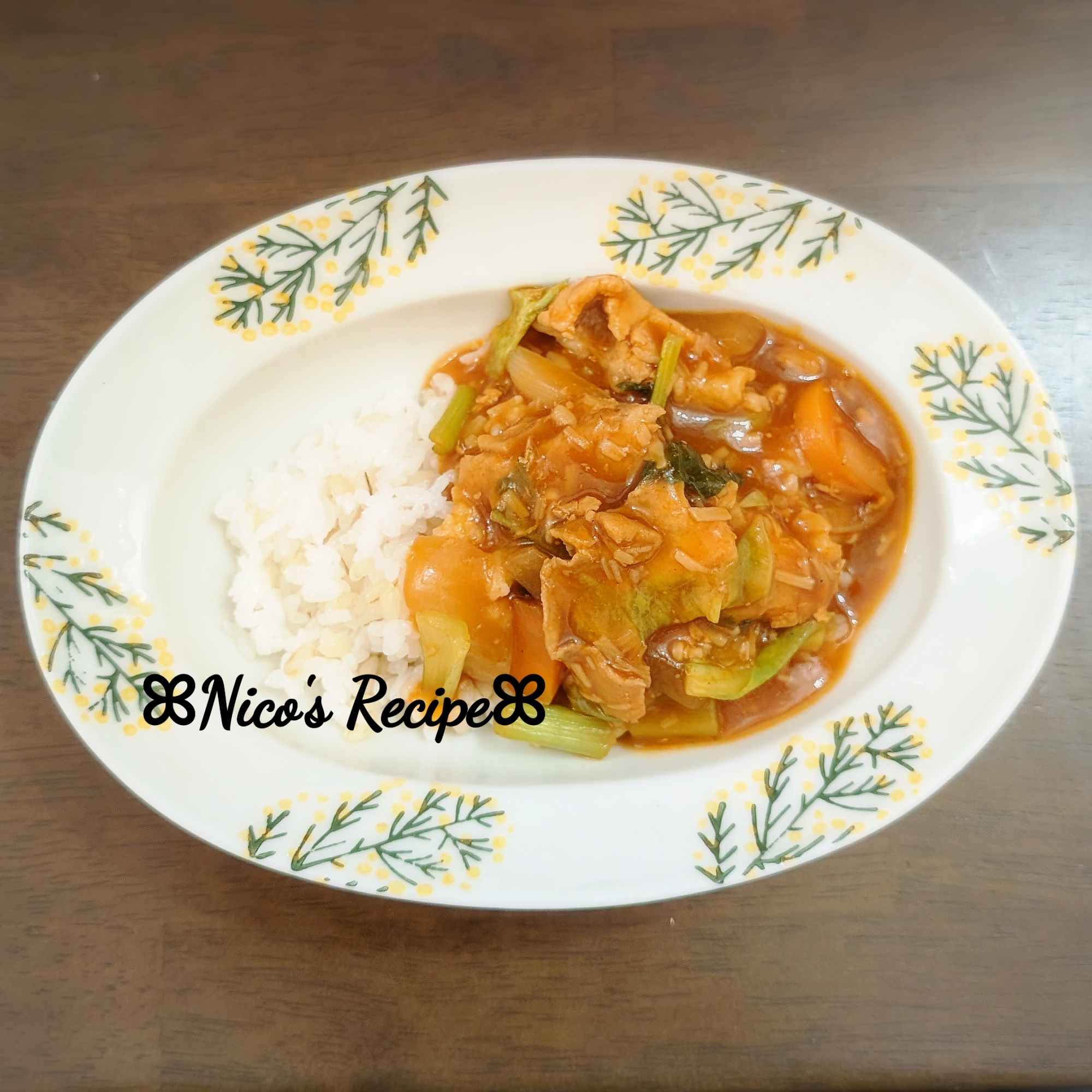 豚しゃぶ肉と蕪の葉のハヤシライス
