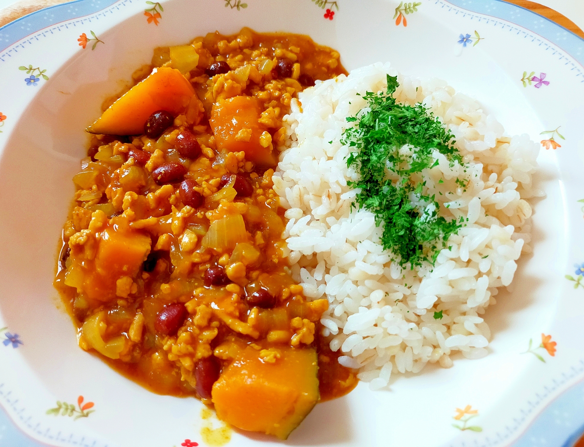 かぼちゃと小豆のほっこりカレー