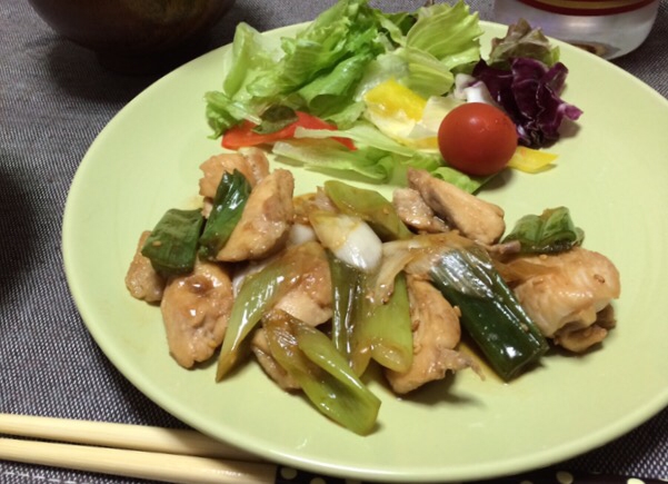 まるで焼き鳥！鳥と白ネギの甘辛炒め