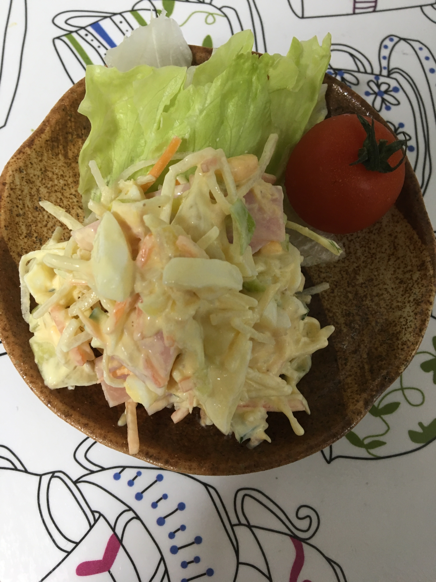 レタスとミニトマト添え✨大根ツナサラダ(^ ^)