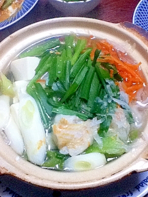 ニラで冷え性対策 大根麺の鍋 大量消費レシピ レシピ 作り方 By とりあえず乾杯 楽天レシピ