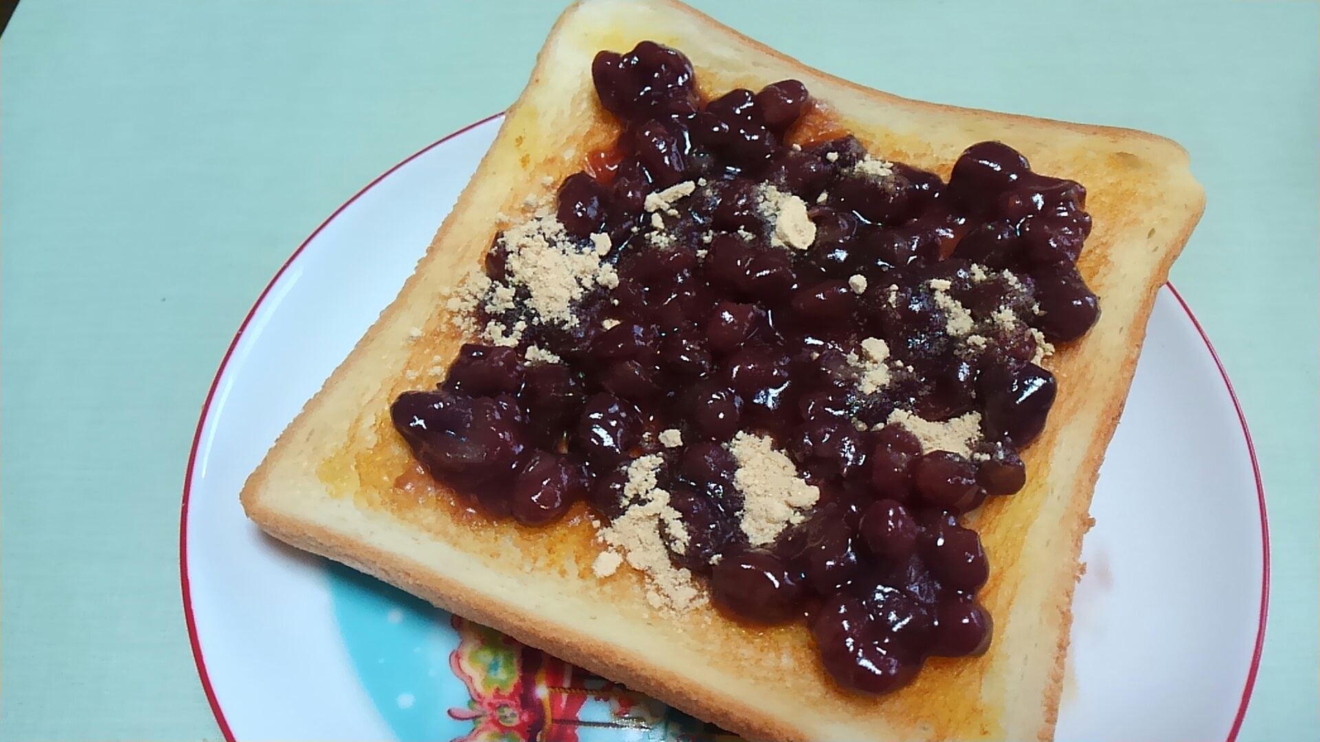 小豆きな粉トースト＊