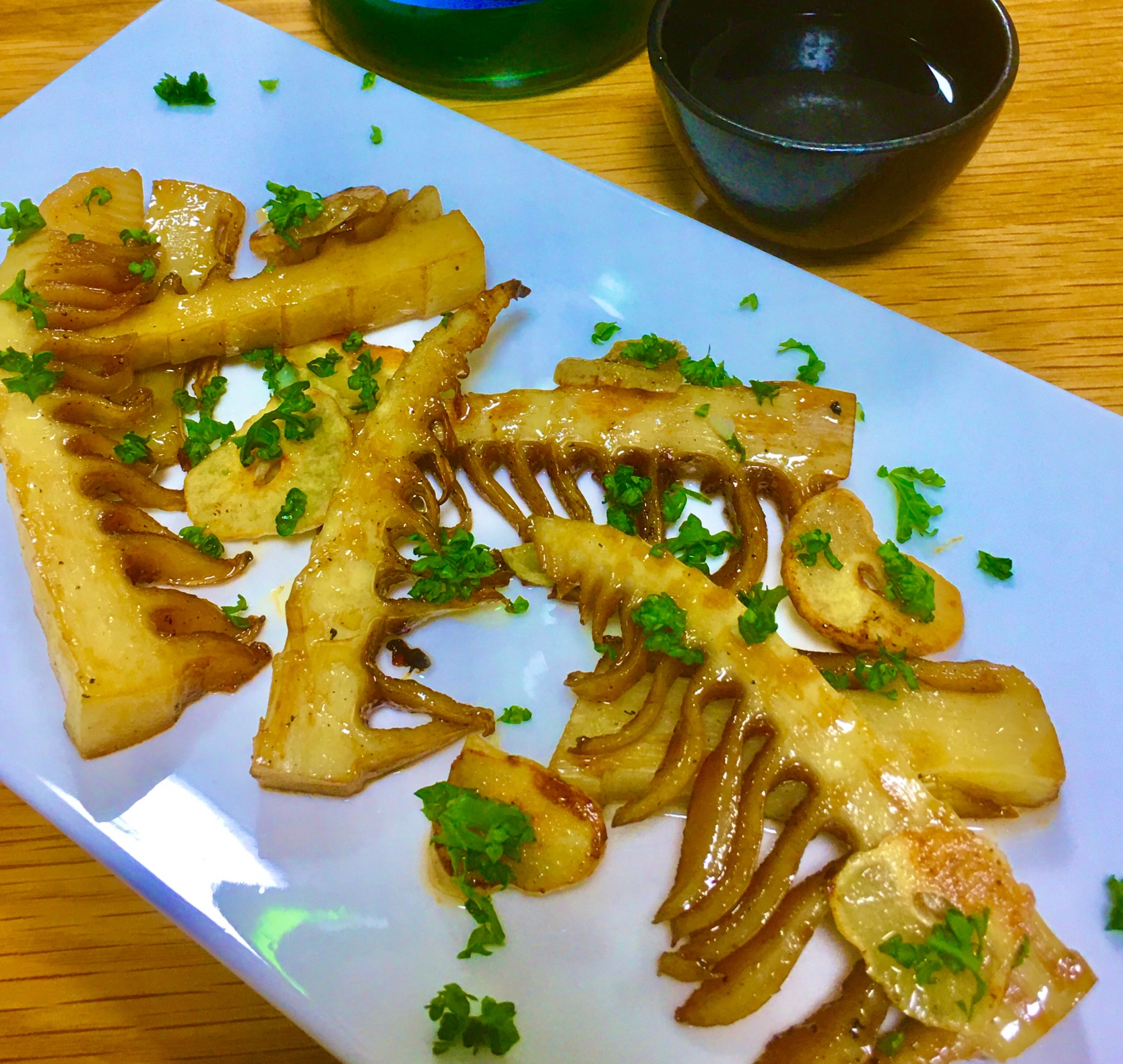 ★おつまみ★　たけのこのガーリックバター醤油炒め！