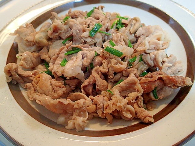 中華あじで　❤豚肉と舞茸とニラの中華炒め❤