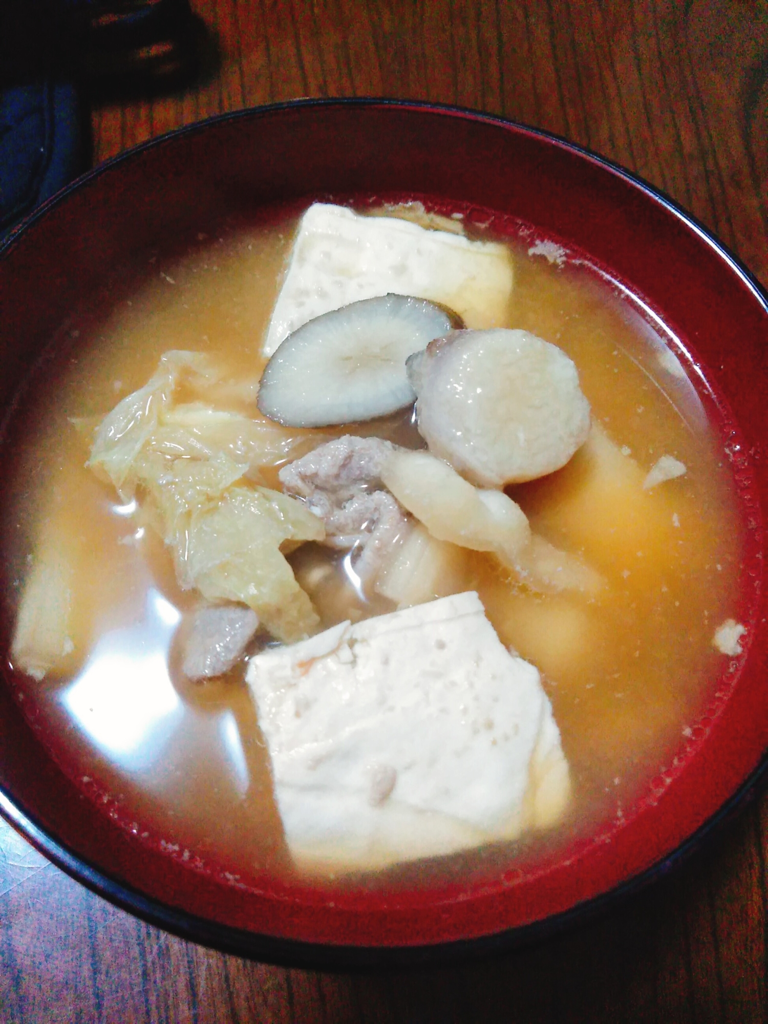 ごぼうと豆腐の味噌汁