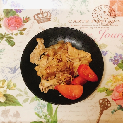 牛肉焼きにプチトマトとレタス添えて