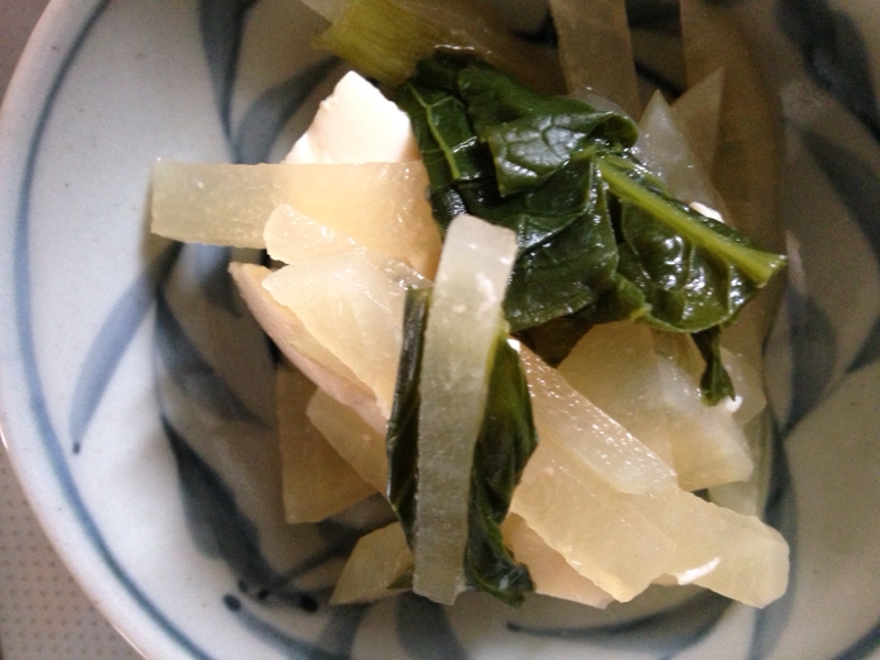 大根と小松菜と豆腐の炒め煮