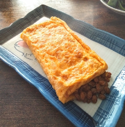 海苔とチーズの納豆卵焼き