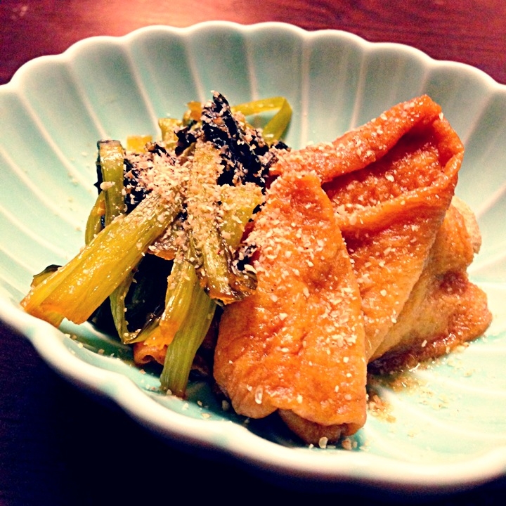 小松菜と揚げの煮物♡