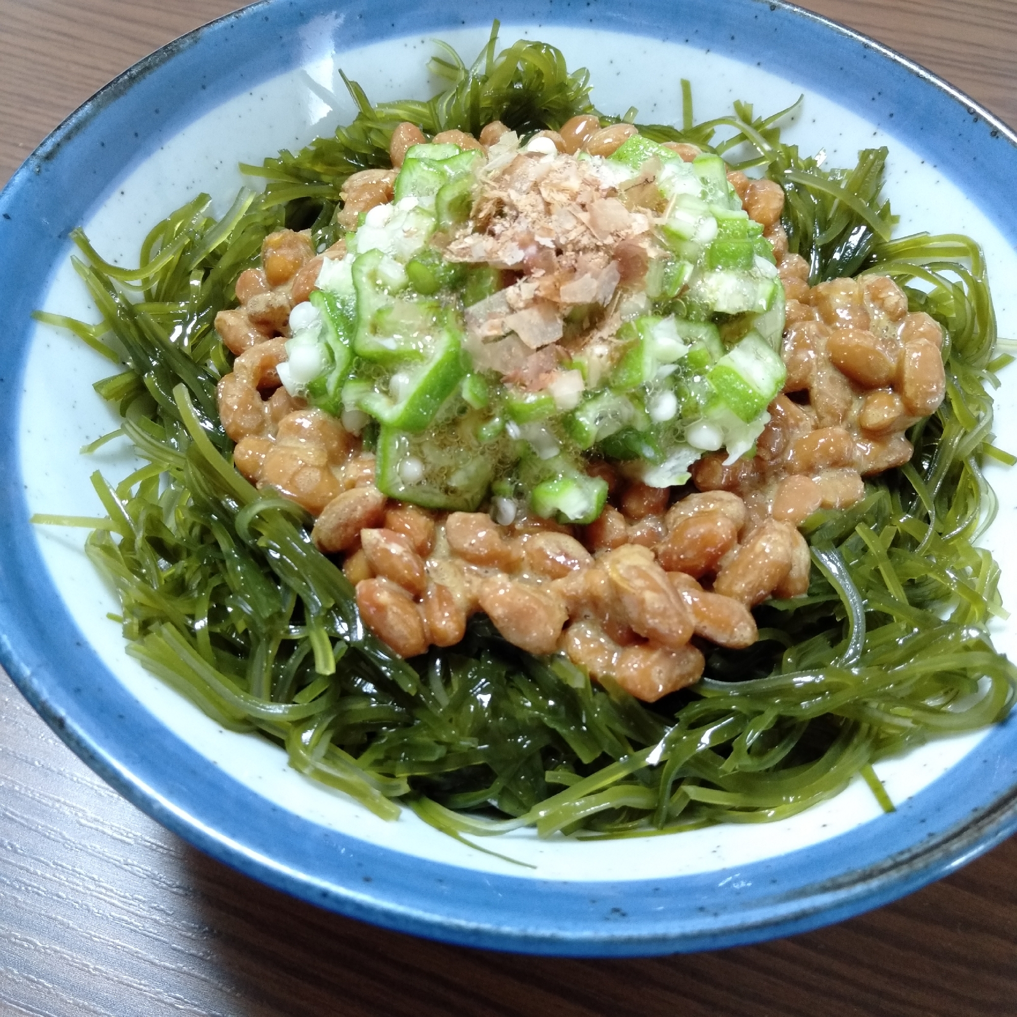 オクラ昆布納豆のネバネバ丼