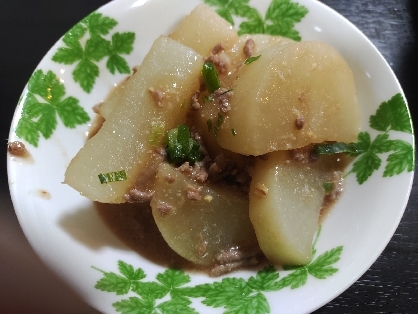 大根消費☆挽き肉と大根の味噌バター煮