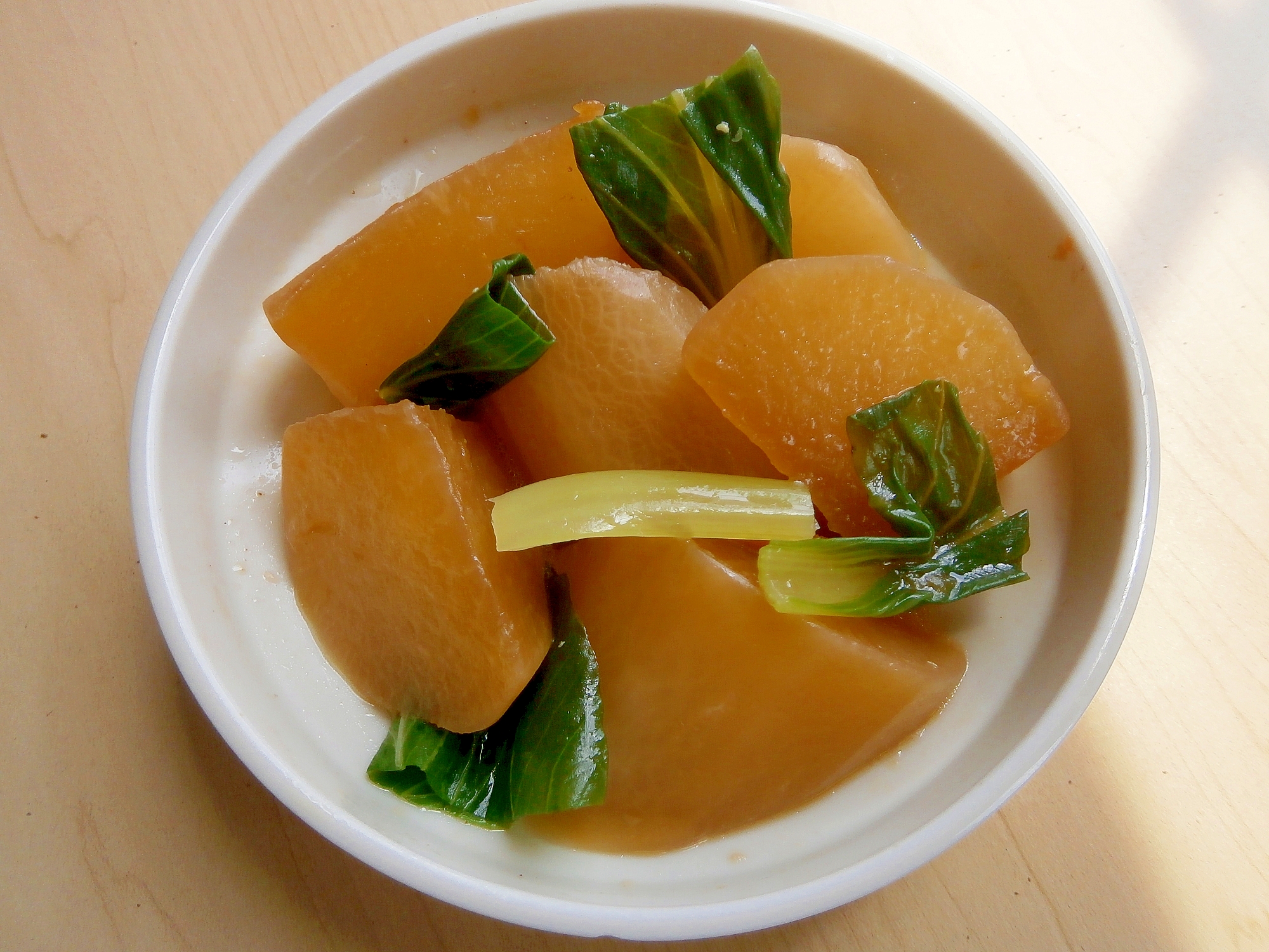 圧力鍋で！大根とチンゲン菜の煮物