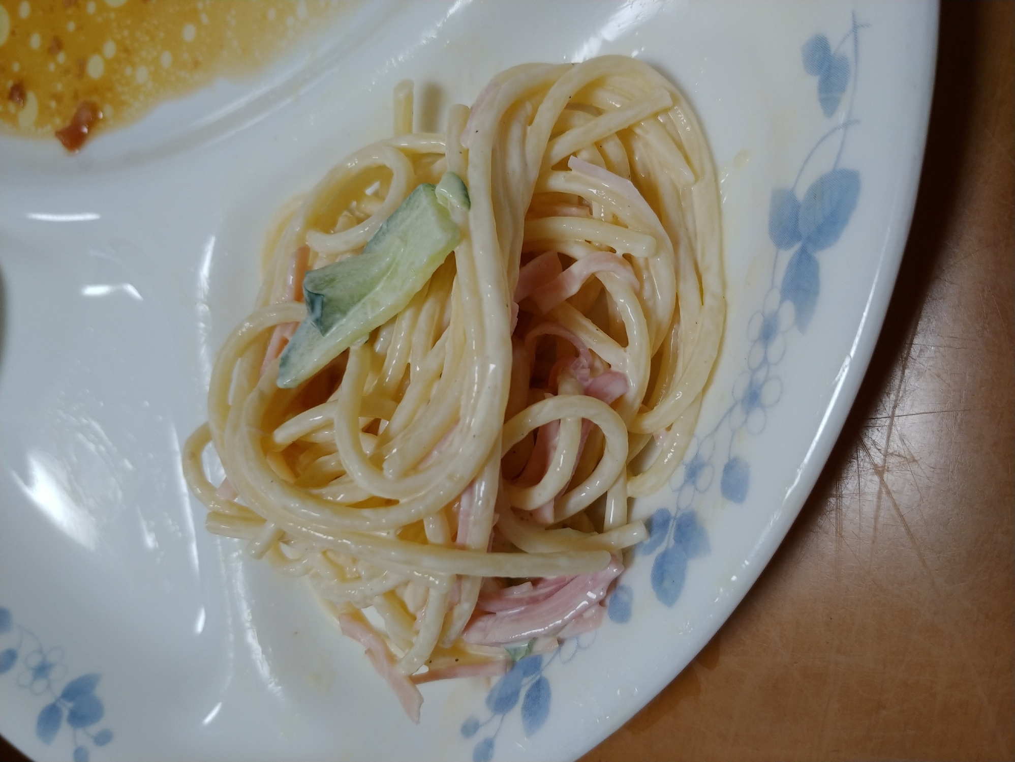 きゅうりとハムのスパゲティサラダ