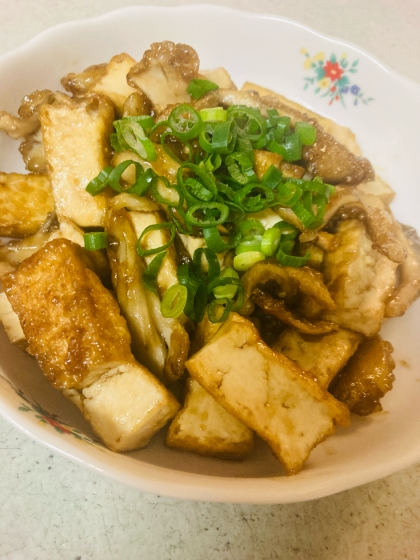 厚揚げでメイン♡厚揚げときのこの照り焼き