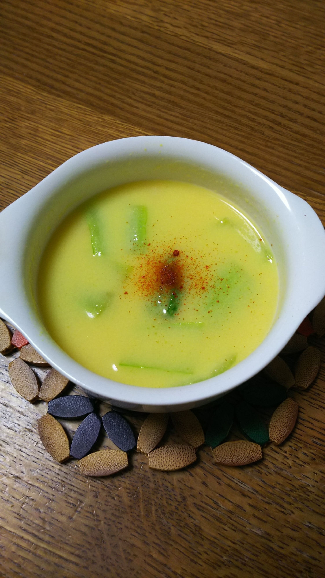チンゲン菜のコーンスープ