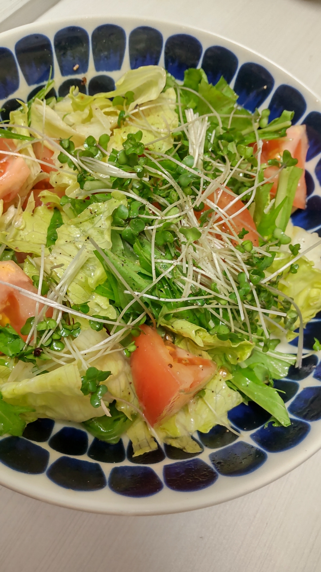 レタスと水菜とトマトのさっぱりサラダ☆