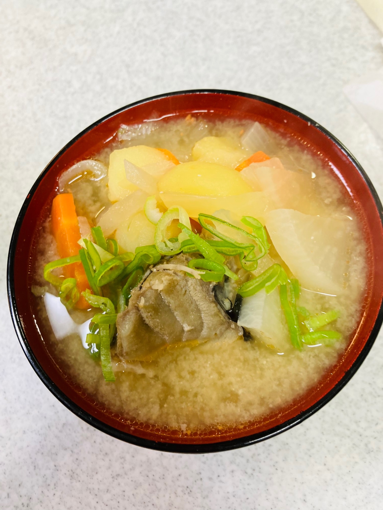 じゃがいも大根入りカジカの味噌汁