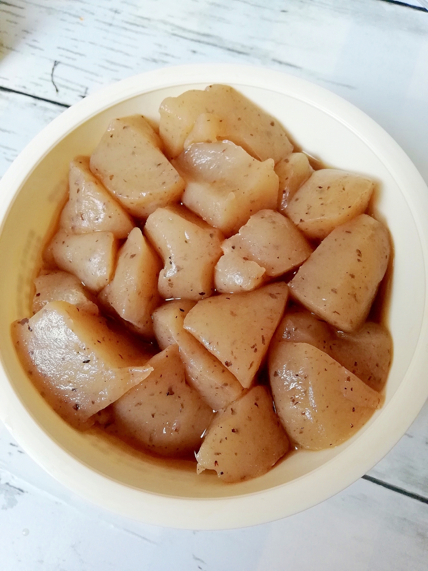 レンジで下茹で★煮物レシピ★こんにゃくの煮物