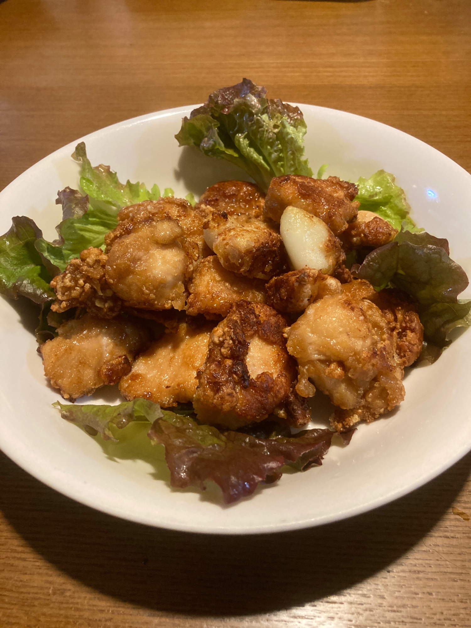 ニンニクと鶏胸肉の唐揚げ